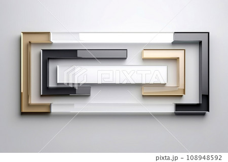 Abstract high tech white border, futuristic technology background, Generative AI 108948592