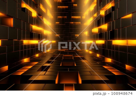 Abstract futuristic architecture background, Minimal technology multicolor backdrop, Generative AI 108948674