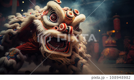lion dance in Chinese cultures 108948982