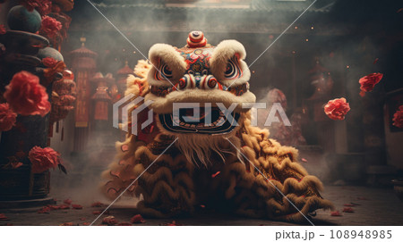 lion dance in Chinese cultures lion dance in Chinese cultures 108948985