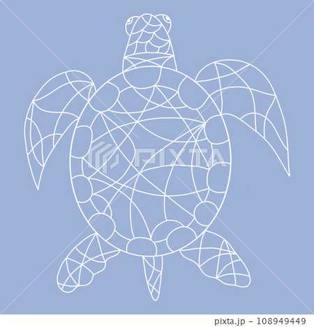 Sea Turtle Icon Isolated on Blue Background. Sea Turtle Icon Isolated on Blue Background. 108949449