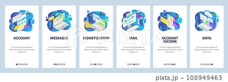 Website and mobile app onboarding screens vector template 108949463