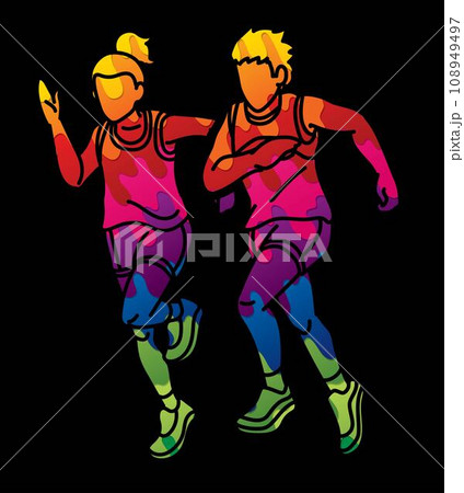 Children Running Boy and Girl Playing Together Exercise Runner Jogging Cartoon Sport Graphic Vector Children Running Boy and Girl Playing Together Exercise Runner Jogging Cartoon Sport Graphic Vector 108949497