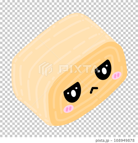 Cute Tamago Sushi Mascot Character Kawaii Cartoon illustration 108949878