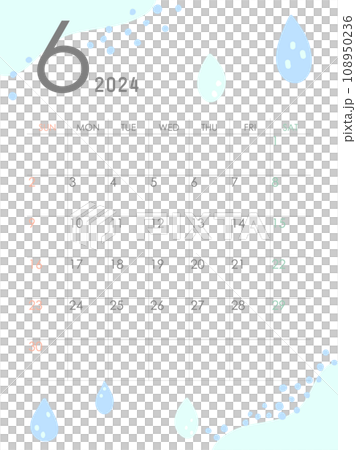 2024年6月の書き込み式カレンダー 2024年6月の書き込み式カレンダー 108950236