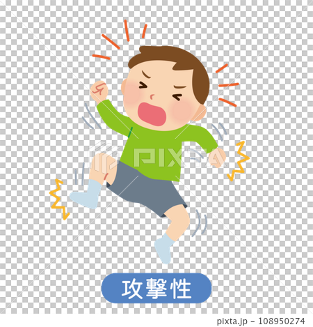 癇癪を起こす子供　男の子　発達障害　攻撃性 108950274
