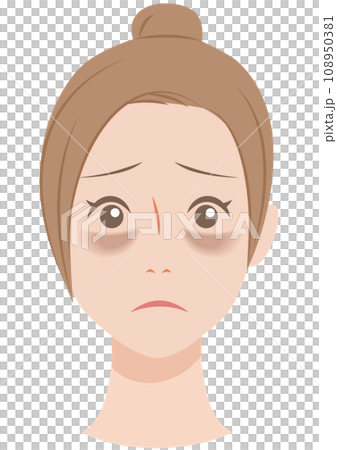 A woman with dark circles in her eyes, brown bears 108950381