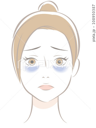 目にクマのある女性　青クマ 108950387