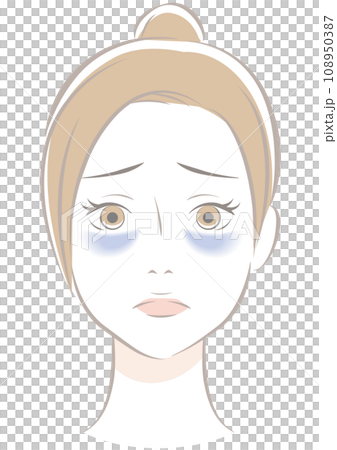 目にクマのある女性　青クマ 108950387