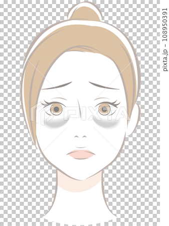 目にクマのある女性　黒クマ 108950391