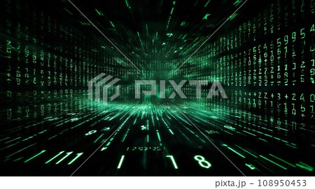 matrix style binary code digital background with falling numbers matrix style binary code digital background with falling numbers 108950453