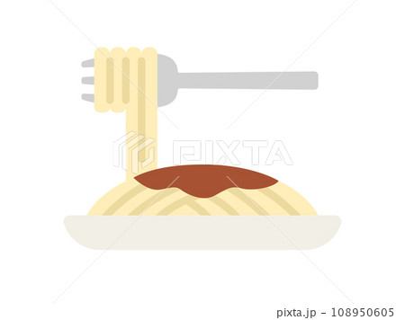 丼に入った、パスタのアイコンのイラスト 108950605