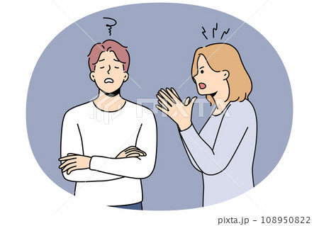 Furious woman lecture annoyed man 108950822
