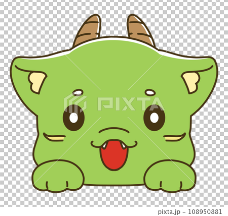 笑顔の龍のキャラクターの顔のイラスト素材 笑顔の龍のキャラクターの顔のイラスト素材 108950881