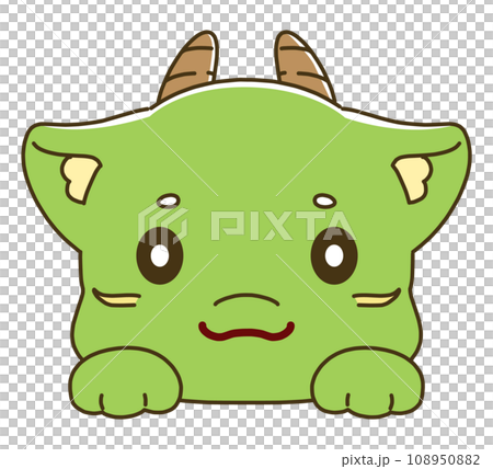 微笑的龍人物臉插畫素材 108950882