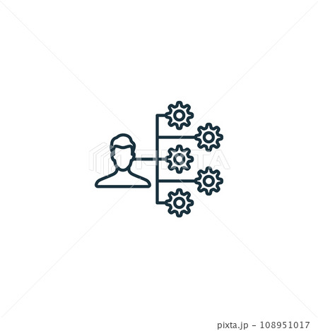 Multitasking outline icon. Monochrome simple sign from productivity collection. Multitasking icon for logo, templates, web design and infographics. 108951017