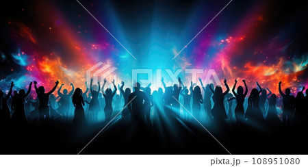 Crowd People Enjoying great music festival concert. Background Generative AI Crowd People Enjoying great music festival concert. Background Generative AI 108951080