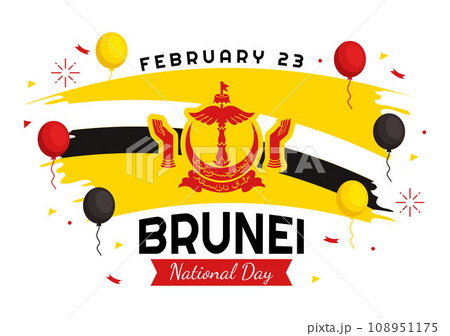 Happy Brunei Darussalam National Day Vector Illustration on 23 February with Waving Flag in Patriotic Holiday Flat Cartoon Background Design Happy Brunei Darussalam National Day Vector Illustration on 23 February with Waving Flag in Patriotic Holiday Flat Cartoon Background Design 108951175