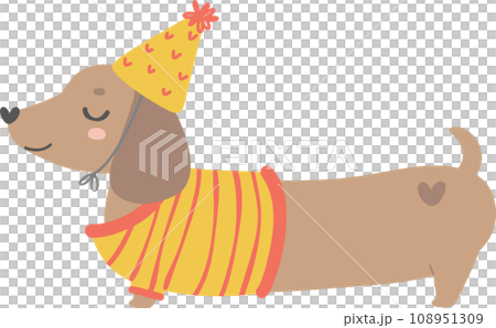 Birthday Dog, Cute Dachshund Sausage Dog with balloons , Festive and Playful Pet in Colorful Party Theme Birthday Dog, Cute Dachshund Sausage Dog with balloons , Festive and Playful Pet in Colorful Party Theme 108951309