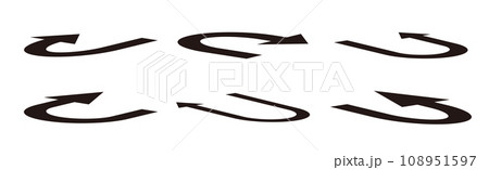 Uターン矢印のベクターイラストセット Uターン矢印のベクターイラストセット 108951597