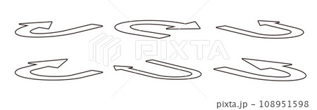 Uターン矢印のベクターイラストセット Uターン矢印のベクターイラストセット 108951598