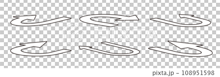 Uターン矢印のベクターイラストセット Uターン矢印のベクターイラストセット 108951598