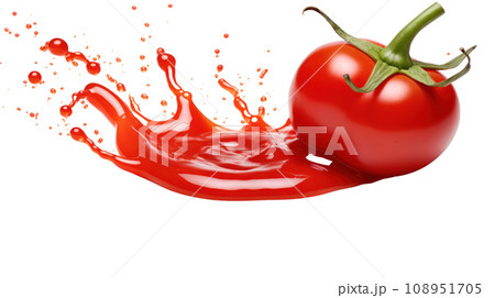 Tomato sauce splashing on the transparent background Tomato sauce splashing on the transparent background 108951705