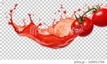 Tomato sauce splashing on the transparent background 108951709