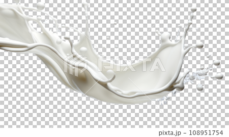 milk splash on the transparent background milk splash on the transparent background 108951754
