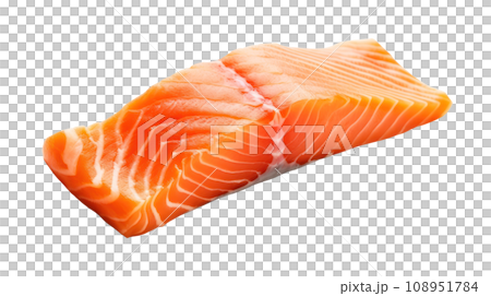 salmon meat on the transparent background 108951784