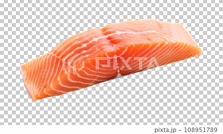 salmon meat on the transparent background 108951789