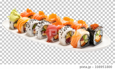 sushi Japanese food on the transparent background sushi Japanese food on the transparent background 108951800