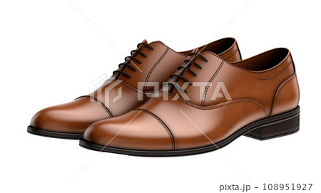 Men's brown casual shoes on a transparent background Men's brown casual shoes on a transparent background 108951927