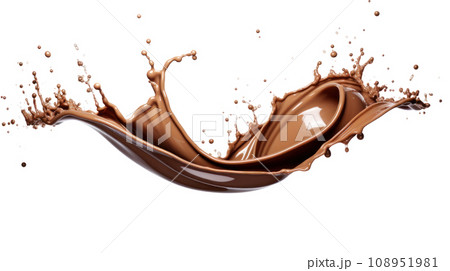 chocolate splashing on the transparent background 108951981