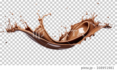 chocolate splashing on the transparent background 108951981