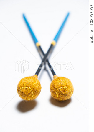 Handmade xylophone sticks on white background Handmade xylophone sticks on white background 108952052