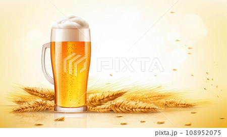barley rice and beer glass 108952075