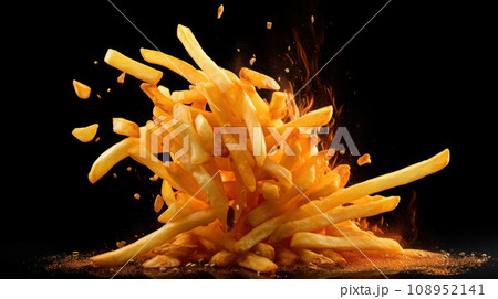 Fried French Fries on the isolated background Fried French Fries on the isolated background 108952141