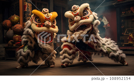 lion dance in Chinese cultures 108952154