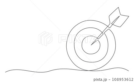 Goal One line drawing isolated on white background 108953612
