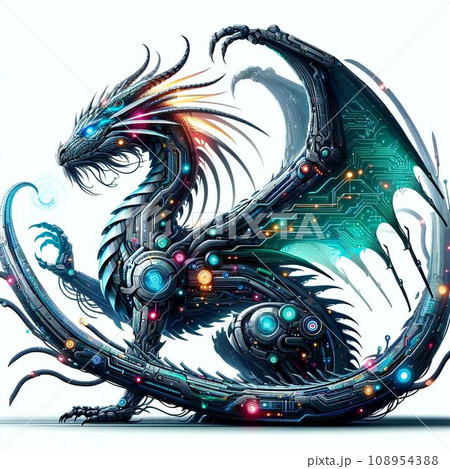 機械テクノロジーのドラゴン-Generative AIのイラスト素材 [108954388