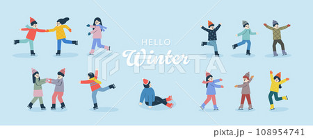 Collection of winter elements for skating 108954741