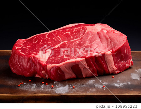 Raw veal beef meat steaks like chateau mignon, t-bonnet, tomahawk, striploin, tenderloin, tenderloin, new york steak. 108955223