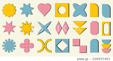 Vector set of geometric shapes. Trendy abstract minimalist figures. Modern abstract graphic design elements. 108955465