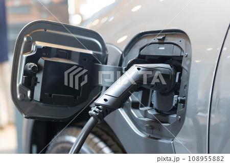 A Detailed View of an Electric Car's Fuel Pump A Detailed View of an Electric Car's Fuel Pump 108955882