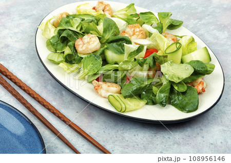 Fresh seafood shrimp salad. 108956146