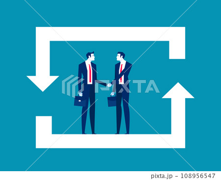 Completion of a transaction . Business exchange vector illustration Completion of a transaction . Business exchange vector illustration 108956547