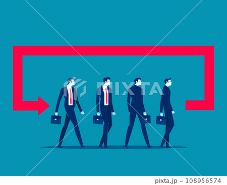 The direction turned back. Business vector illustration The direction turned back. Business vector illustration 108956574