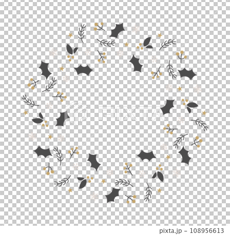 Simple and stylish Christmas wreath frame illustration Simple and stylish Christmas wreath frame illustration 108956613