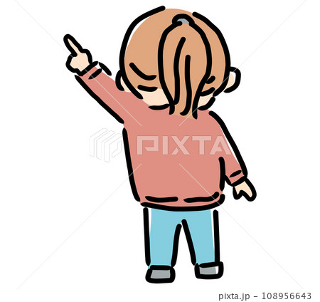 指差しで説明をする女の子の全身イラスト 指差しで説明をする女の子の全身イラスト 108956643